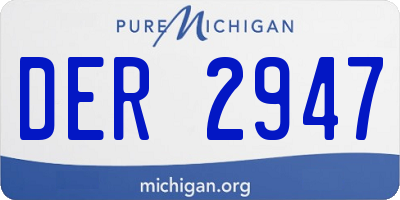 MI license plate DER2947