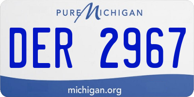 MI license plate DER2967