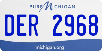 MI license plate DER2968