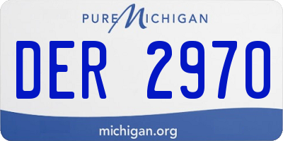 MI license plate DER2970