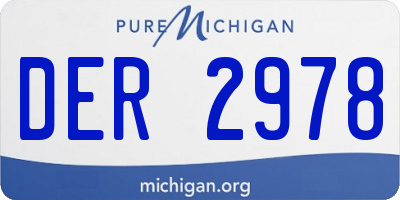 MI license plate DER2978