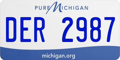 MI license plate DER2987