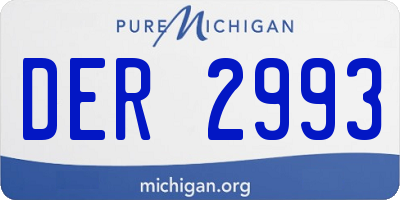 MI license plate DER2993