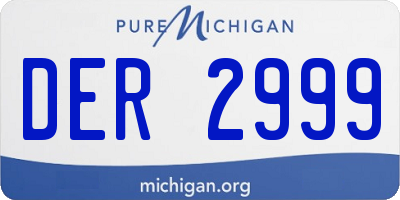 MI license plate DER2999