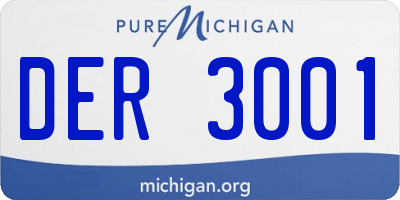 MI license plate DER3001