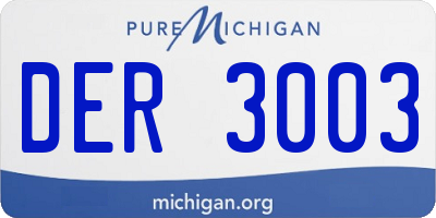 MI license plate DER3003