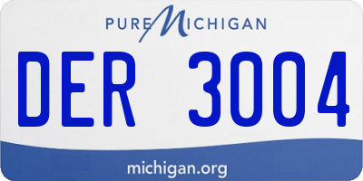 MI license plate DER3004