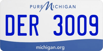 MI license plate DER3009