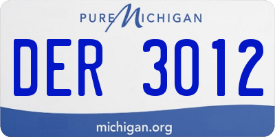 MI license plate DER3012