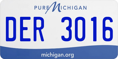 MI license plate DER3016