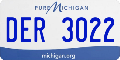 MI license plate DER3022