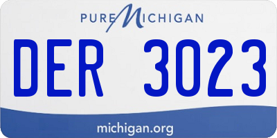 MI license plate DER3023