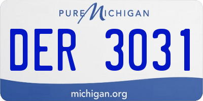 MI license plate DER3031