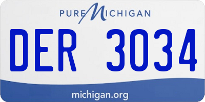 MI license plate DER3034