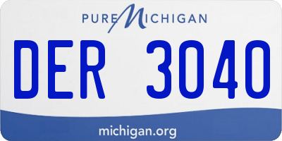 MI license plate DER3040