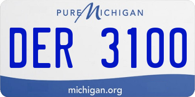 MI license plate DER3100