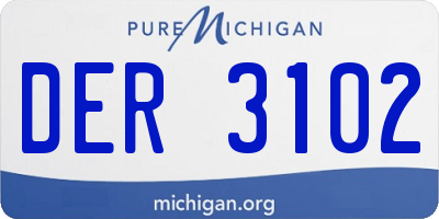 MI license plate DER3102