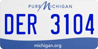 MI license plate DER3104