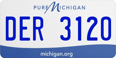 MI license plate DER3120