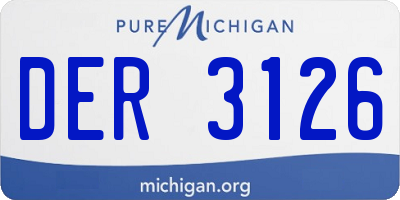 MI license plate DER3126