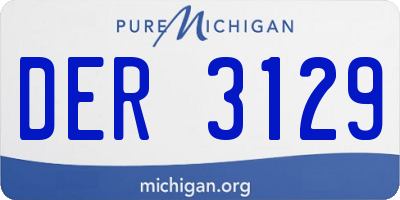 MI license plate DER3129