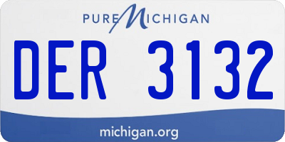 MI license plate DER3132
