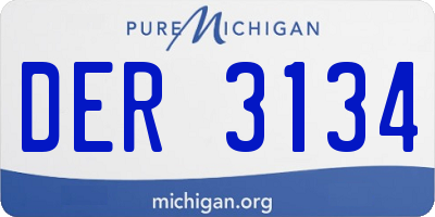 MI license plate DER3134
