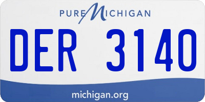MI license plate DER3140
