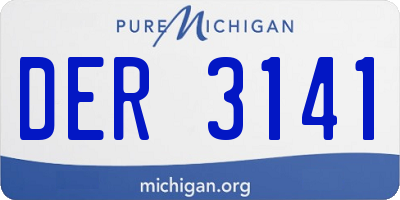 MI license plate DER3141