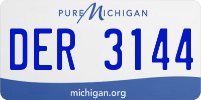 MI license plate DER3144