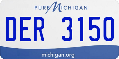 MI license plate DER3150