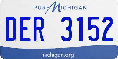 MI license plate DER3152