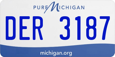 MI license plate DER3187