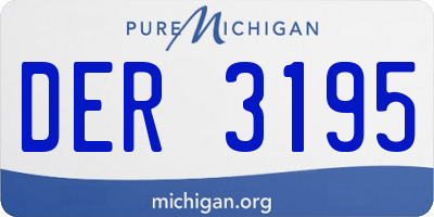 MI license plate DER3195