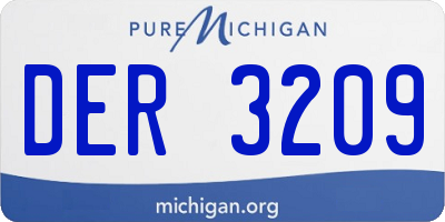 MI license plate DER3209
