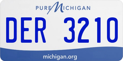 MI license plate DER3210