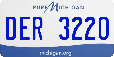 MI license plate DER3220