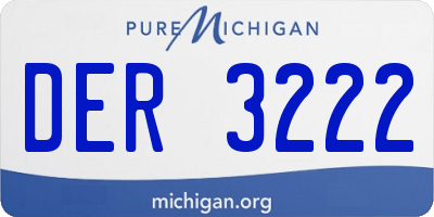 MI license plate DER3222