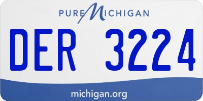 MI license plate DER3224