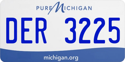 MI license plate DER3225