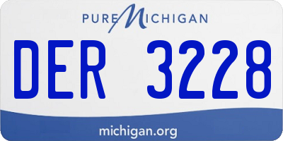 MI license plate DER3228