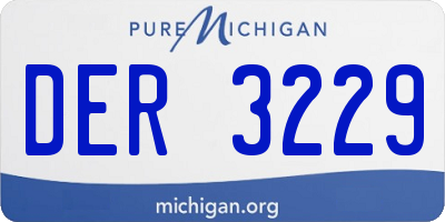 MI license plate DER3229