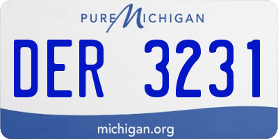MI license plate DER3231
