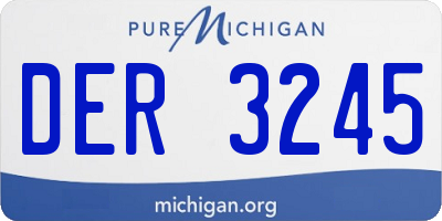 MI license plate DER3245
