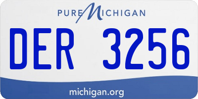 MI license plate DER3256
