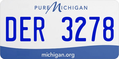 MI license plate DER3278