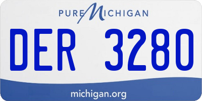 MI license plate DER3280