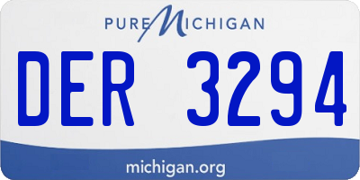 MI license plate DER3294