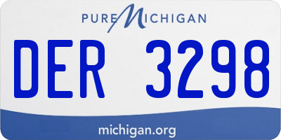 MI license plate DER3298