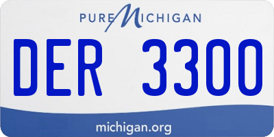 MI license plate DER3300